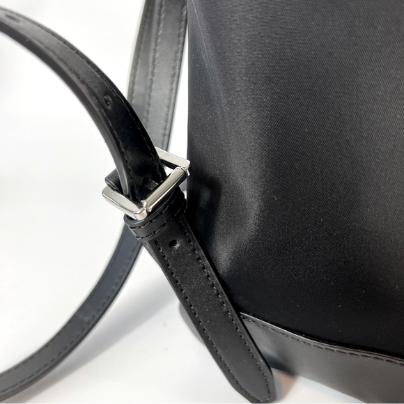 Michael Kors Medium Logo Drawstring Backpack Black/White NWT - Picture 10 of 14